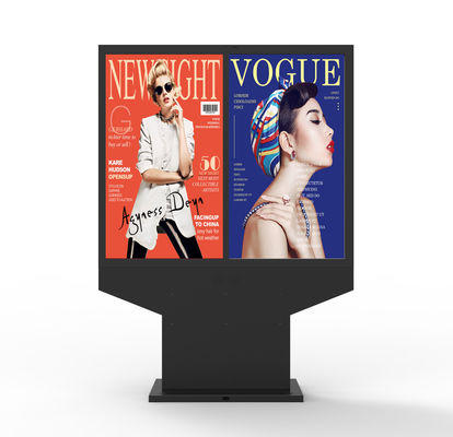 satın al 55 Inç Dijital Standee Dış İşaret Kiosku Çift Ekranlı Windows Linux Sistemi Çevrimiçi üretim